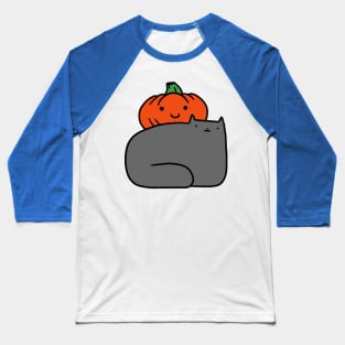 Cat and Pumpkin Baseball T-Shirt